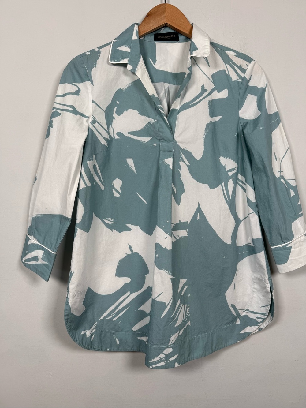 Piazza Sempione Abstract Blouse, Size 42 (6), 100% Cotton, Excellent Condition